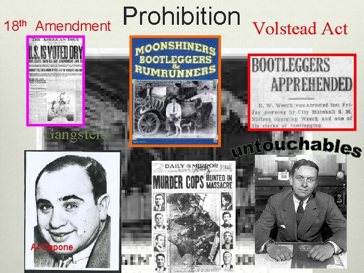 18 th Amendment Gangsters Al Capone Prohibition Volstead Act 