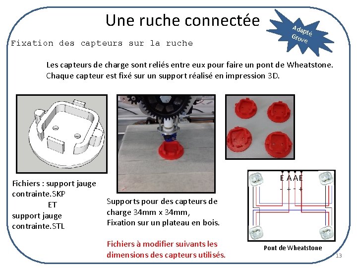 Une ruche connectée Fixation des capteurs sur la ruche Ada p Gro té ve