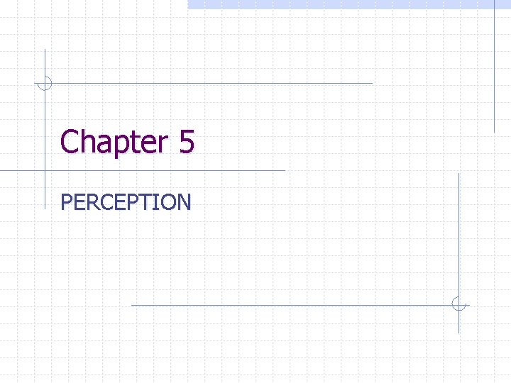 Chapter 5 PERCEPTION 