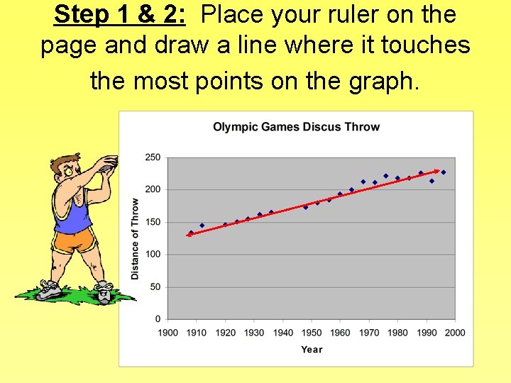 Step 1 & 2: Place your ruler on the page and draw a line