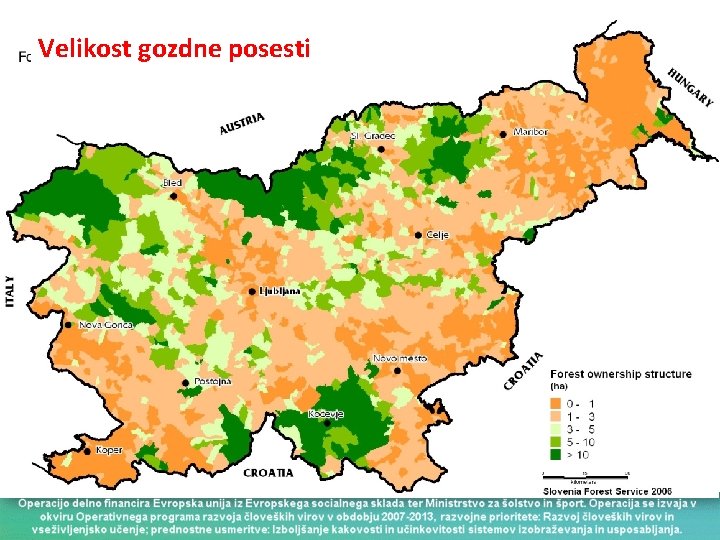Slovenian Forests – owners Velikost gozdne posesti 
