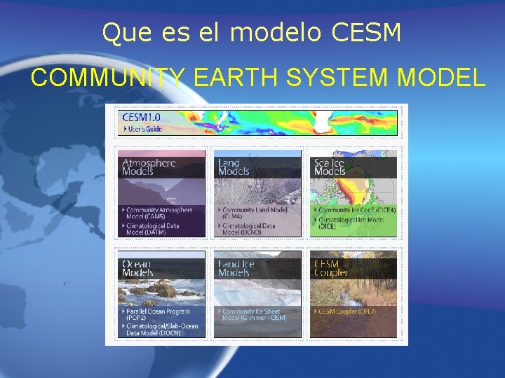 Que es el modelo CESM COMMUNITY EARTH SYSTEM MODEL Que es el modelo CESM COMMUNITY EARTH SYSTEM MODEL