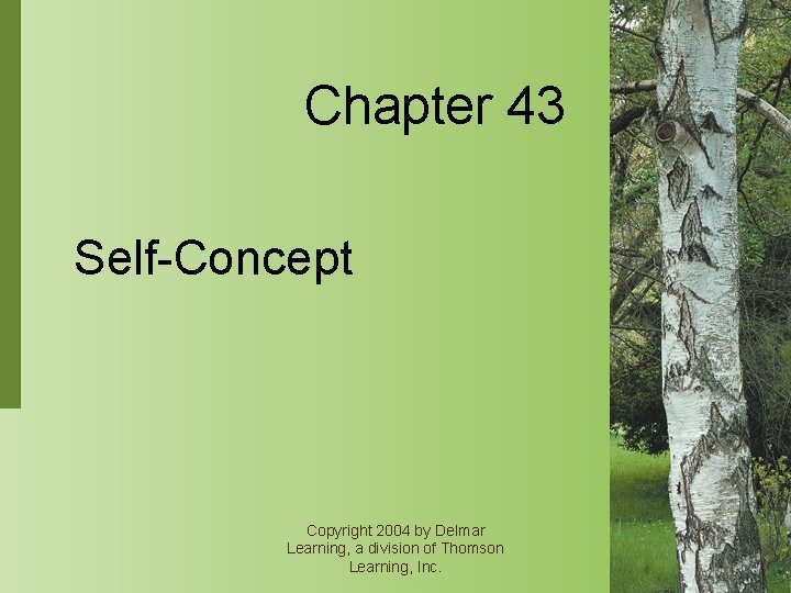 Chapter 43 Self-Concept Copyright 2004 by Delmar Learning, a division of Thomson Learning, Inc.