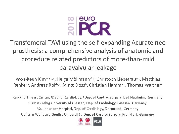 Transfemoral TAVI using the self-expanding Acurate neo prosthesis: a comprehensive analysis of anatomic and