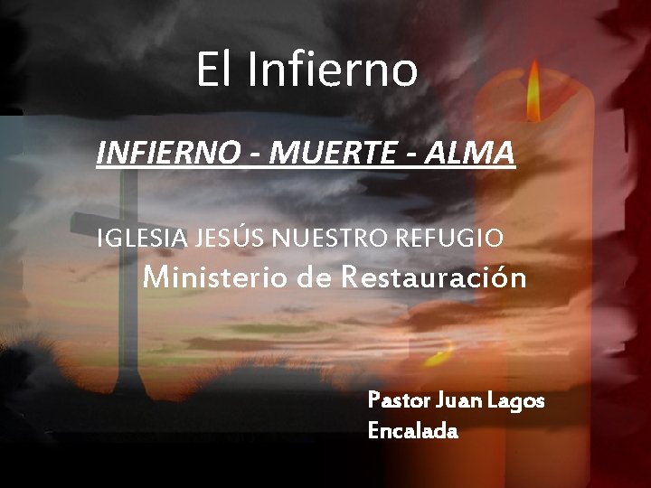 El Infierno INFIERNO - MUERTE - ALMA IGLESIA JESÚS NUESTRO REFUGIO Ministerio de
