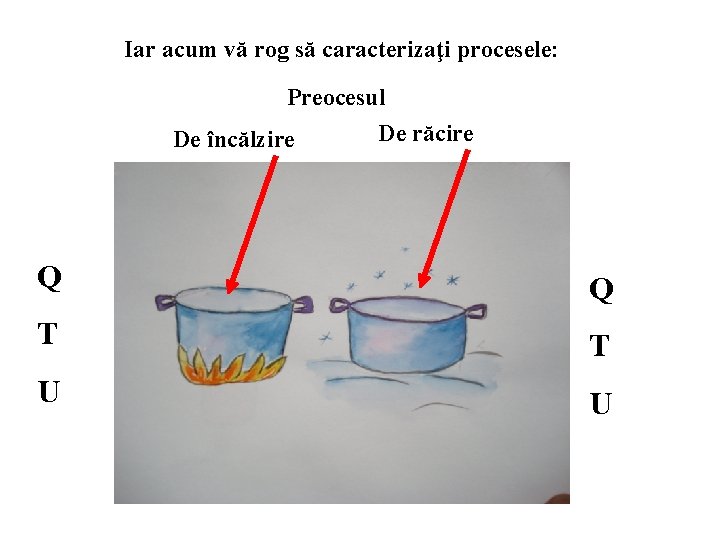 Iar acum vă rog să caracterizaţi procesele: Preocesul De răcire De încălzire Q Q