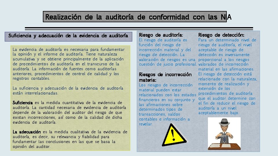 Realización de la auditoría de conformidad con las NIA Suficiencia y adecuación de la