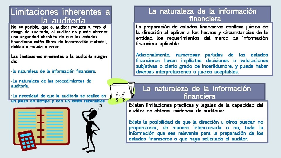 Limitaciones inherentes a la auditoría No es posible, que el auditor reduzca a cero