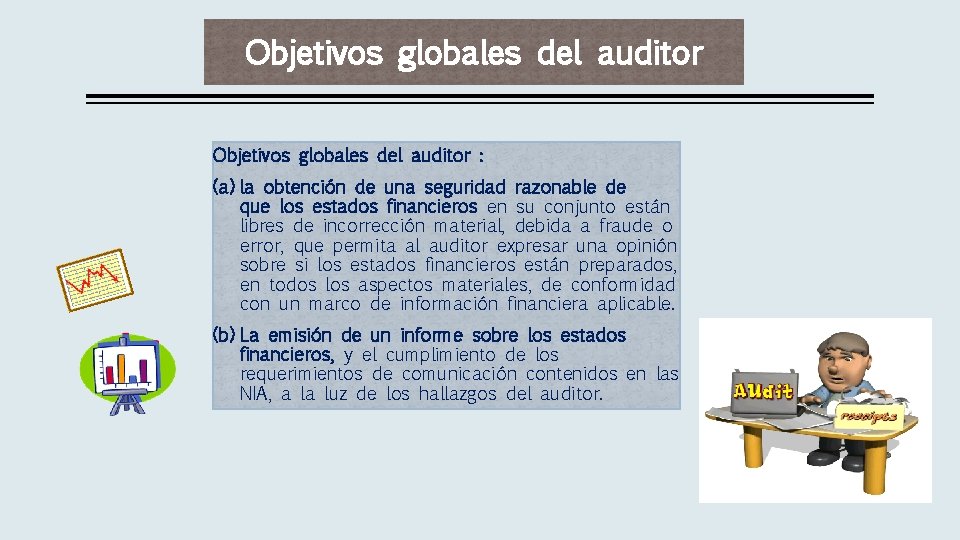 Objetivos globales del auditor : (a) la obtención de una seguridad razonable de que