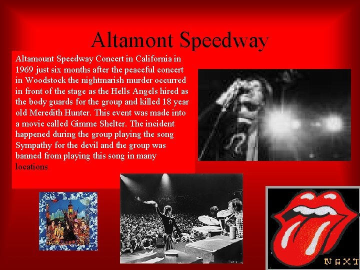 Altamont Speedway Altamount Speedway Concert in California in 1969 just six months after the