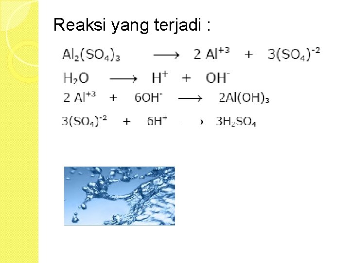 Reaksi yang terjadi : 