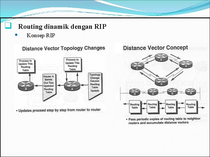 q Routing dinamik dengan RIP § Konsep RIP 