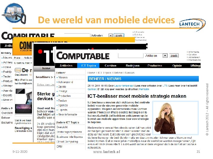 © Lantech 2012 – All rights reserved De wereld van mobiele devices 9 -11