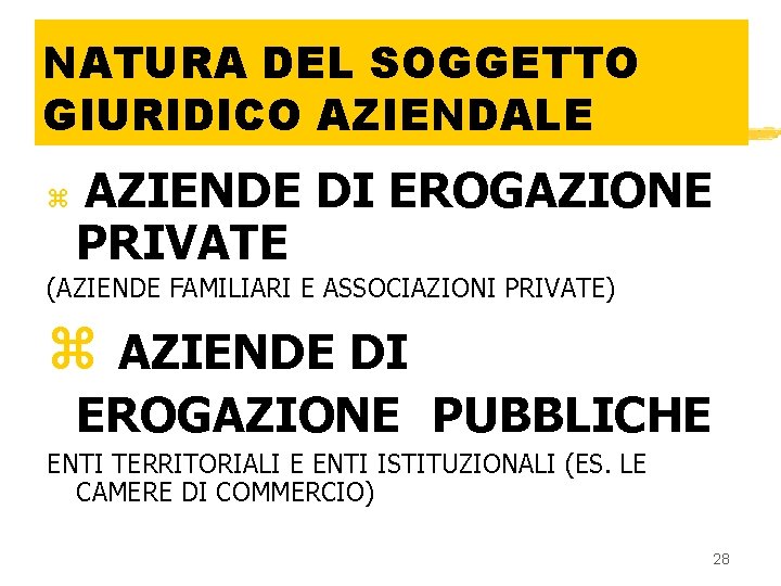 NATURA DEL SOGGETTO GIURIDICO AZIENDALE z AZIENDE DI EROGAZIONE PRIVATE (AZIENDE FAMILIARI E ASSOCIAZIONI