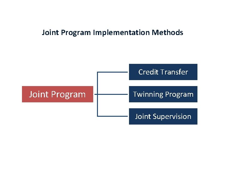 Joint Program Implementation Methods Credit Transfer Joint Program Twinning Program Joint Supervision 