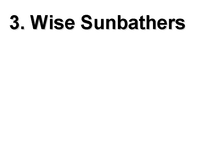 3. Wise Sunbathers 