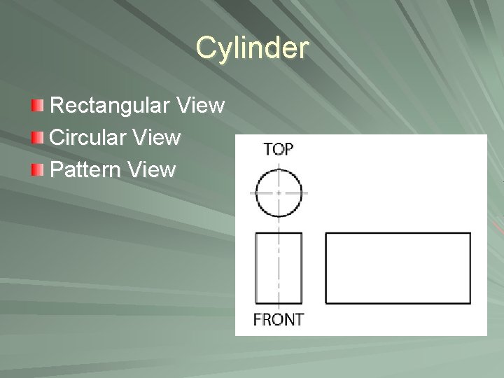 Cylinder Rectangular View Circular View Pattern View 