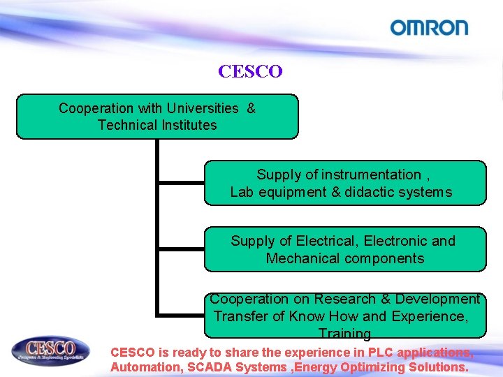 CESCO Cooperation with Universities & Technical Institutes Supply of instrumentation , Lab equipment &