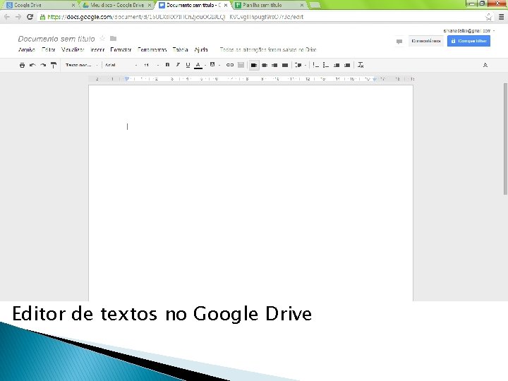 Editor de textos no Google Drive 