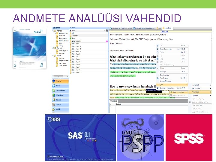 ANDMETE ANALÜÜSI VAHENDID 