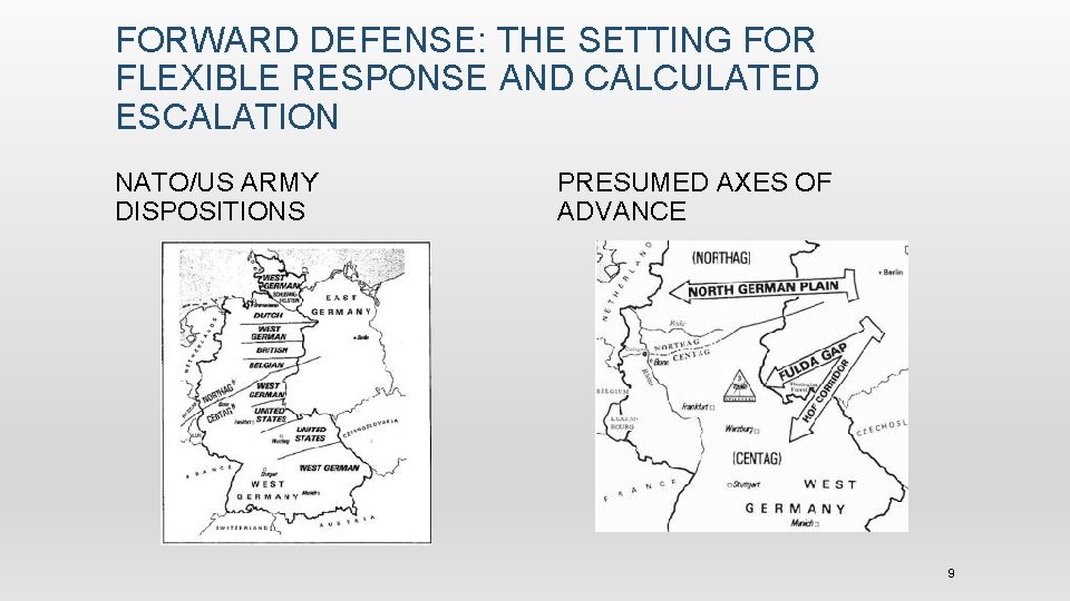 FORWARD DEFENSE: THE SETTING FOR FLEXIBLE RESPONSE AND CALCULATED ESCALATION NATO/US ARMY DISPOSITIONS PRESUMED