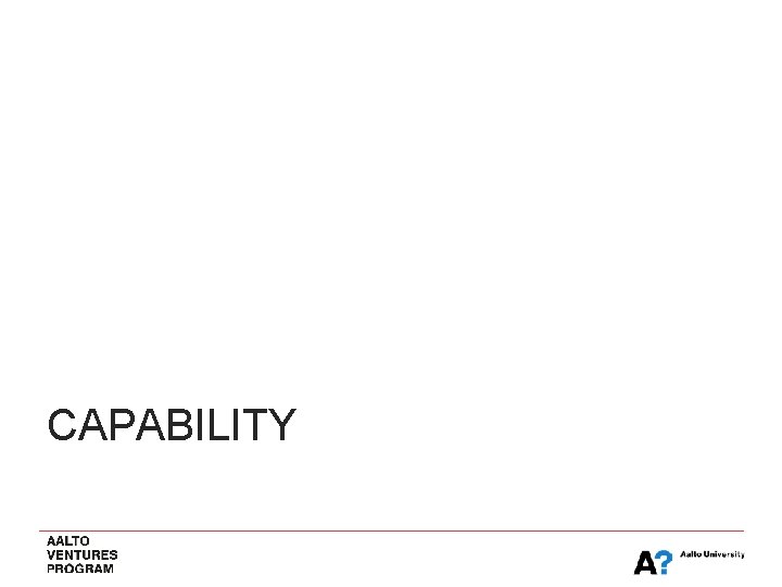 CAPABILITY CAPABILITY
