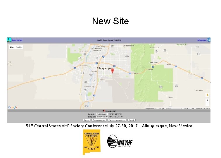 New Site 51 st Central States VHF Society Conference. July 27 -30, 2017 |