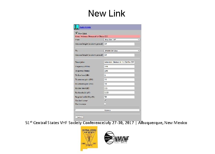 New Link 51 st Central States VHF Society Conference. July 27 -30, 2017 |
