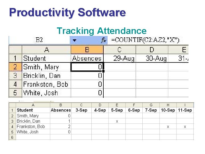Productivity Software Tracking Attendance 