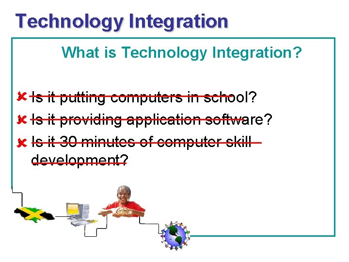 Technology Integration What is Technology Integration? • Is it putting computers in school? •