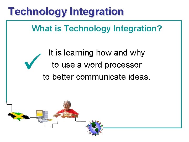 Technology Integration What is Technology Integration? It is learning how and why to use Technology Integration What is Technology Integration? It is learning how and why to use