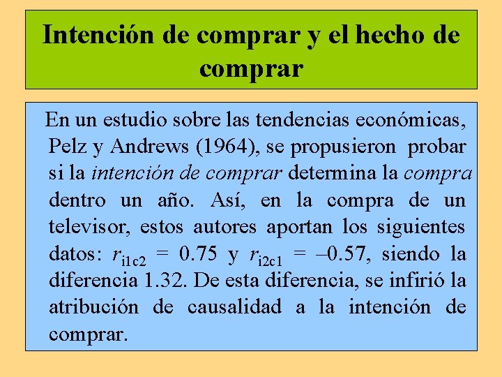 Intención de comprar y el hecho de comprar En un estudio sobre las tendencias