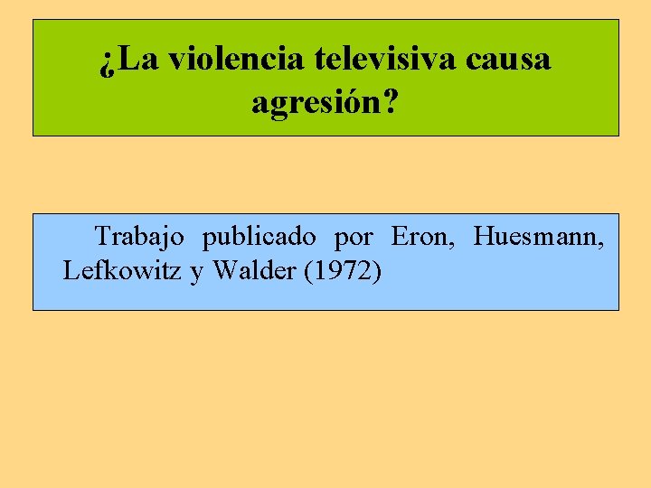 ¿La violencia televisiva causa agresión? Trabajo publicado por Eron, Huesmann, Lefkowitz y Walder (1972)