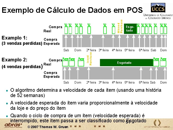 Missed Purchase Exemplo de Cálculo de Dados em POS Compra Real Examplo 1: (3 Missed Purchase Exemplo de Cálculo de Dados em POS Compra Real Examplo 1: (3