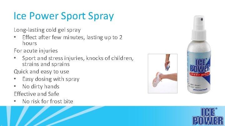 Ice Power Sport Spray Long-lasting cold gel spray • Effect after few minutes, lasting