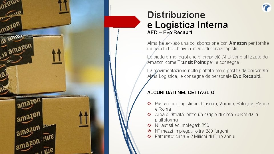 Distribuzione e Logistica Interna AFD – Evo Recapiti Alma ha avviato una collaborazione con