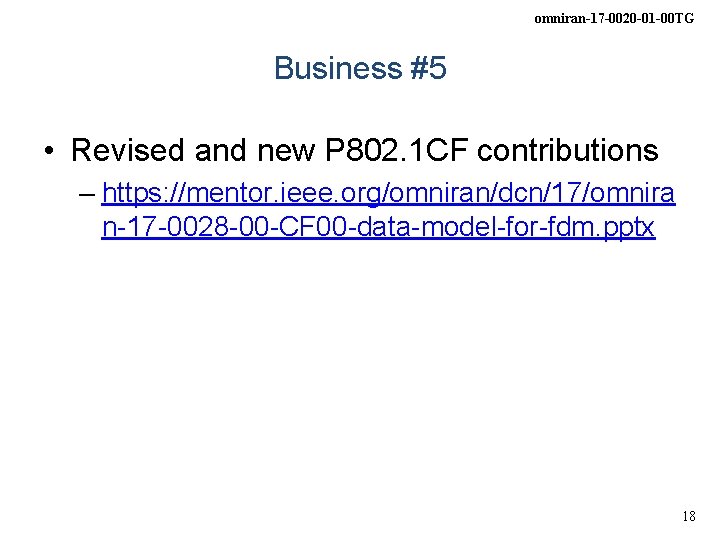 omniran-17 -0020 -01 -00 TG Business #5 • Revised and new P 802. 1