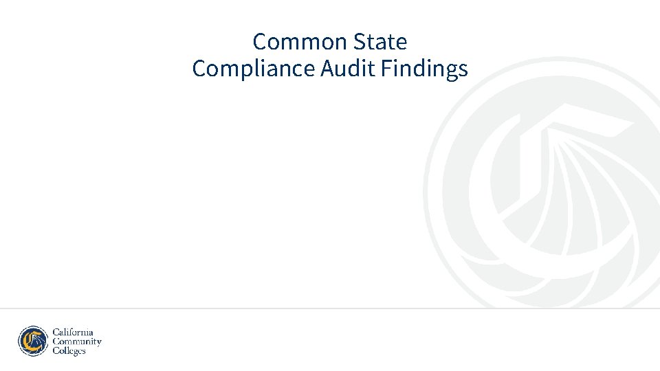 Common State Compliance Audit Findings 