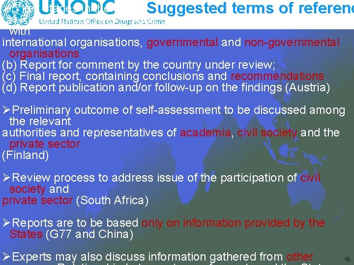 Ø 5 key stages in the review. Suggested process: terms of referenc (a) Review