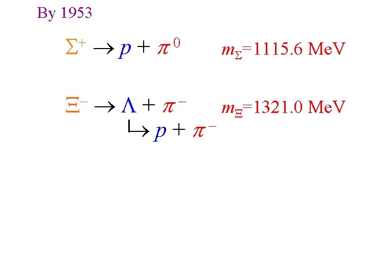 By 1953 + p + 0 m =1115. 6 Me. V + m =1321. By 1953 + p + 0 m =1115. 6 Me. V + m =1321.