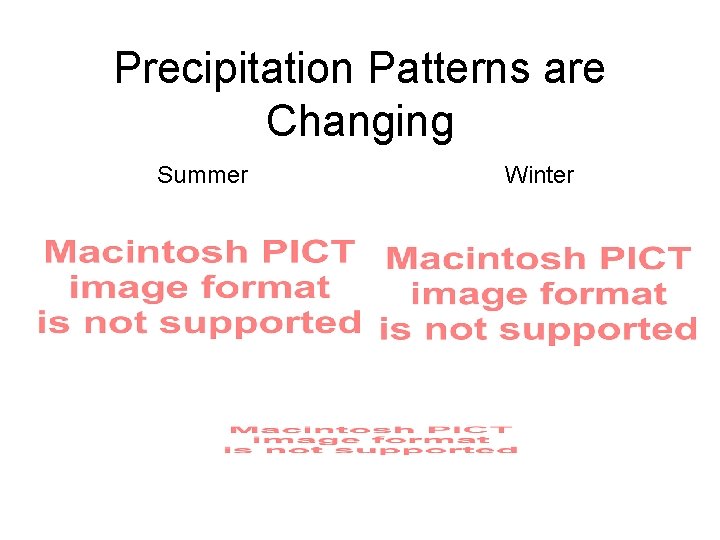 Precipitation Patterns are Changing Summer Winter 