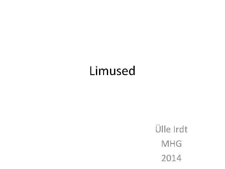 Limused Ülle Irdt MHG 2014 