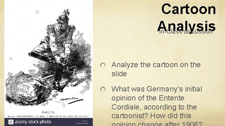 Cartoon Analysis In-Class discussion Analyze the cartoon on the slide What was Germany’s initial
