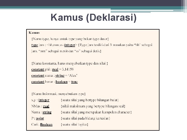 Kamus (Deklarasi) 