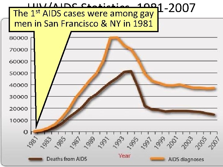 HIV/AIDS Statistics, 1981 -2007 st The 1 AIDS cases were among gay men in