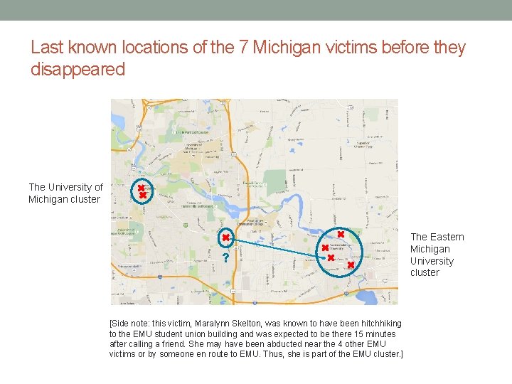 Last known locations of the 7 Michigan victims before they disappeared The University of