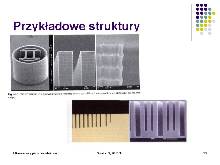 Przykładowe struktury Mikrosensory półprzewodnikowe Wykład 3, 2010/11 23 