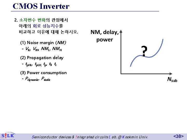 CMOS Inverter 2. 소자변수 변화의 관점에서 아래의 회로 성능지수를 비교하고 이유에 대해 논하시오. (1)