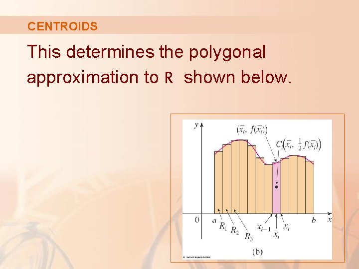 CENTROIDS This determines the polygonal approximation to R shown below. 