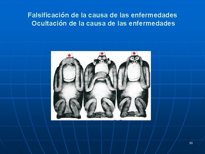 Falsificación de la causa de las enfermedades Ocultación de la causa de las enfermedades